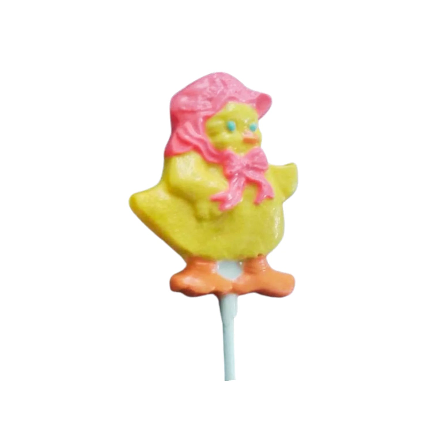 Easter Chicks with Bonnet White or Milk Chocolate Lollipop Sucker 2.0oz