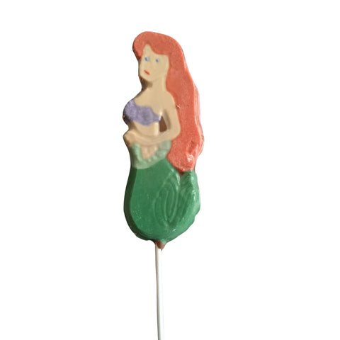 Little Mermaid Milk or White Chocolate Lollipop Sucker 1.5oz