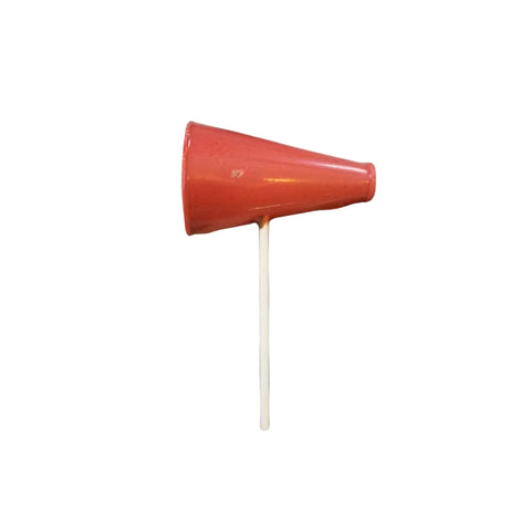 Megaphone Cheerleader White or Milk Chocolate Lollipop Sucker 1.0oz