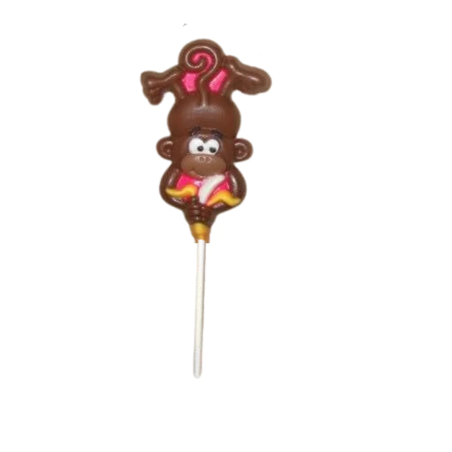 Assortment of Monkeys Milk Chocolate Suckers Lollipop 2.0oz Upside down