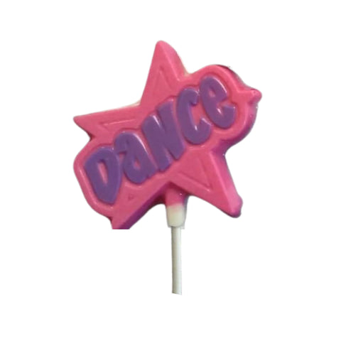 Assorted Colors Dance Star White Milk Chocolate Lollipop Sucker 2.5oz Hot Pink