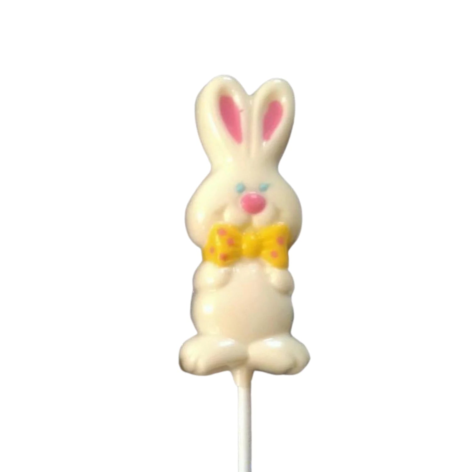 Bowtie Bunnies White or Milk Chocolate Lollipop Sucker 1.1oz White Chocolate