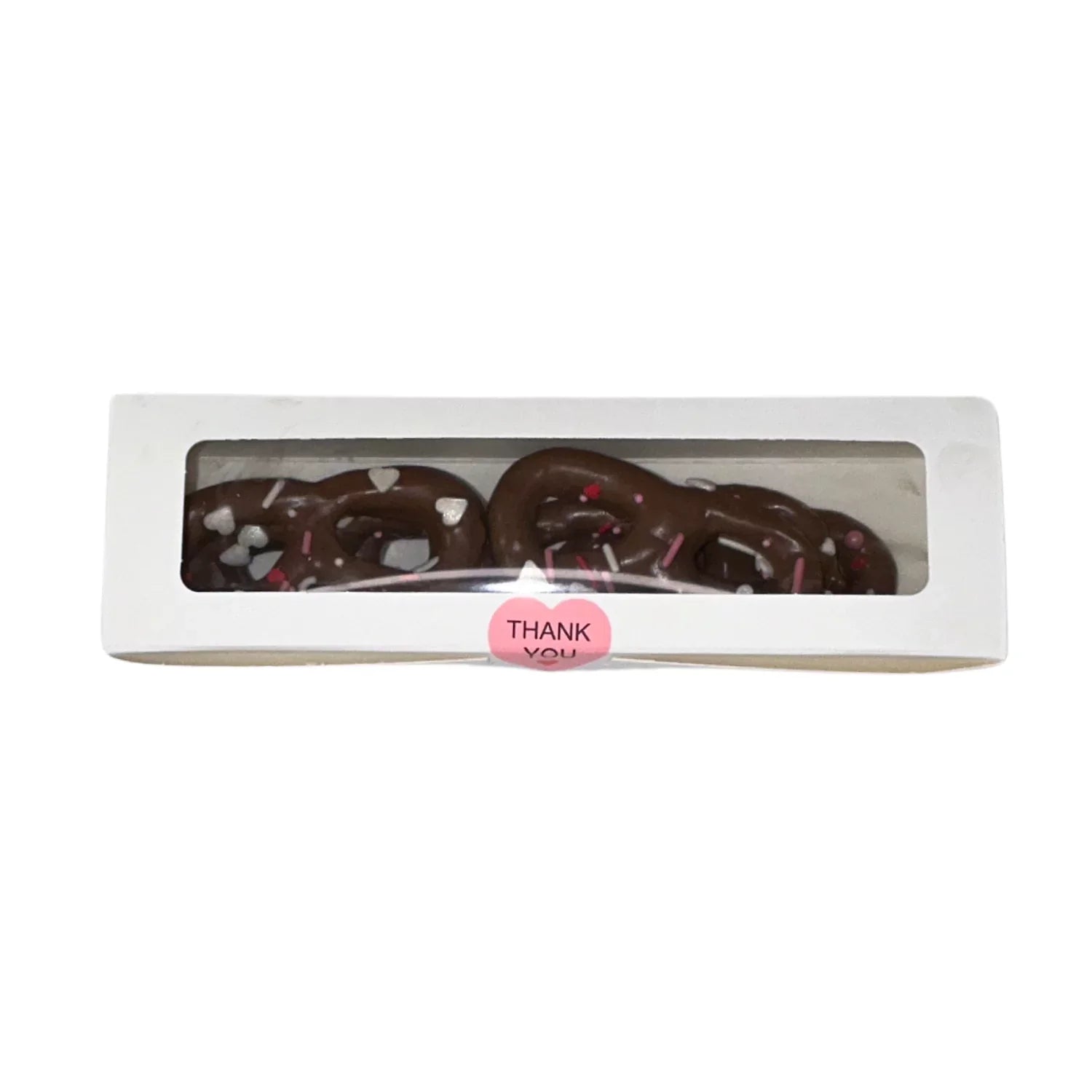 Milk Chocolate Covered Pretzels with Sprinkles in Box 6 pcs
