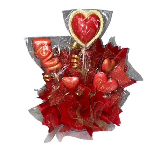 Red Love Milk Chocolate Candy Bouquet