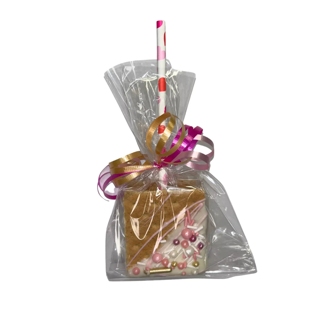 White Chocolate Dipped Smores on a Stick with Sprinkles