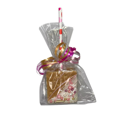 White Chocolate Dipped Smores on a Stick with Sprinkles